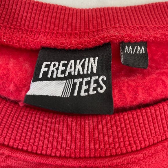 Merry Christmas Ya Filthy Animal Crewneck Sweater Freakin Tees Red Size Medium - Picture 7 of 12